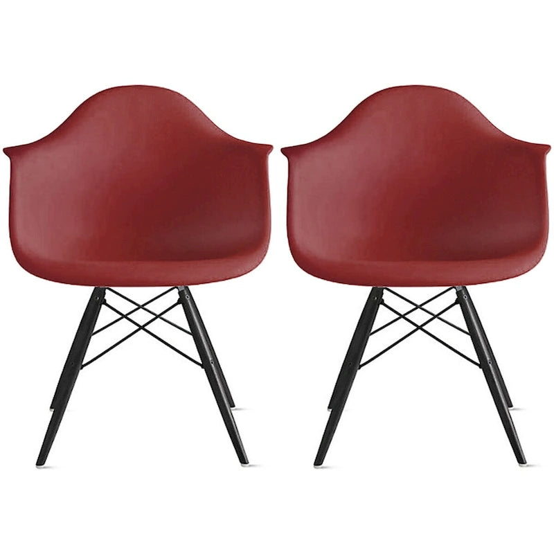Molded Shell Eiffel Dining Arm Chair (Set of 2)
