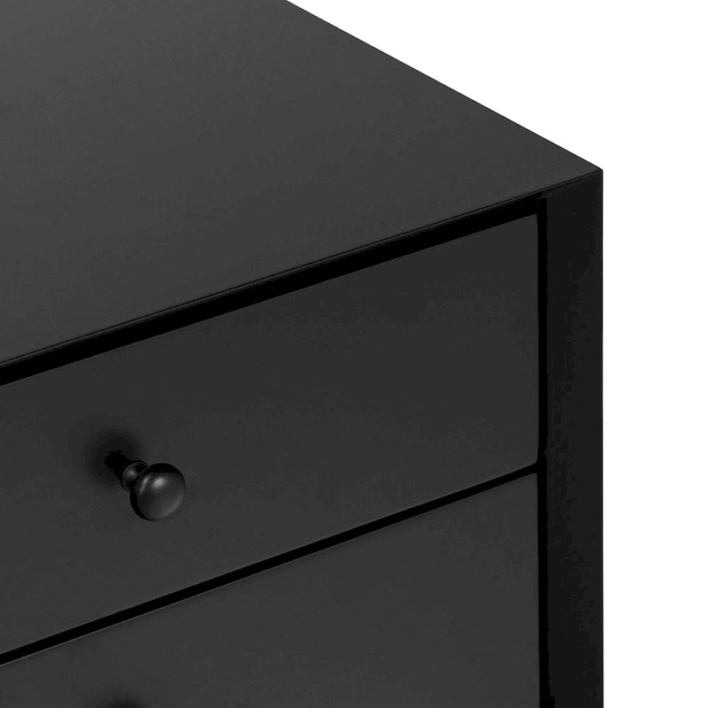 Mid-Century Modern 2-Drawer Nightstand with Beveled Edge Detail
