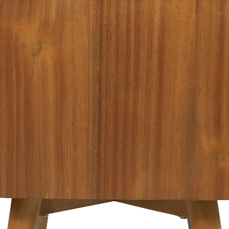 Mid-Century Modern 2-Drawer Nightstand with Beveled Edge Detail
