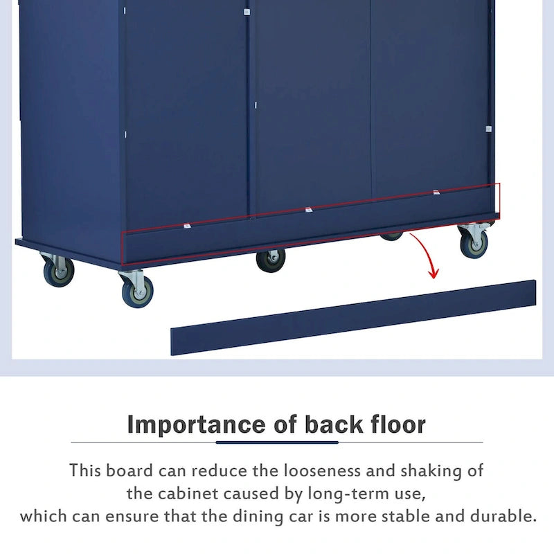 Rolling Mobile Kitchen Island with Drop Leaf, Solid Wood Top and Locking Wheels