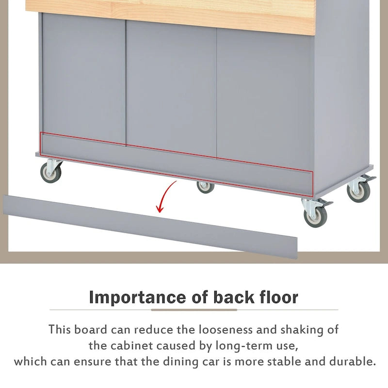 Rolling Mobile Kitchen Island with Drop Leaf, Solid Wood Top and Locking Wheels