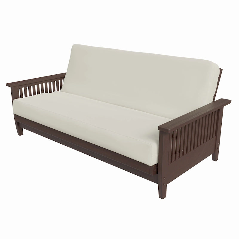 Cadre de canapé-lit futon pleine grandeur avec lattes en bois de style moderne du milieu du siècle