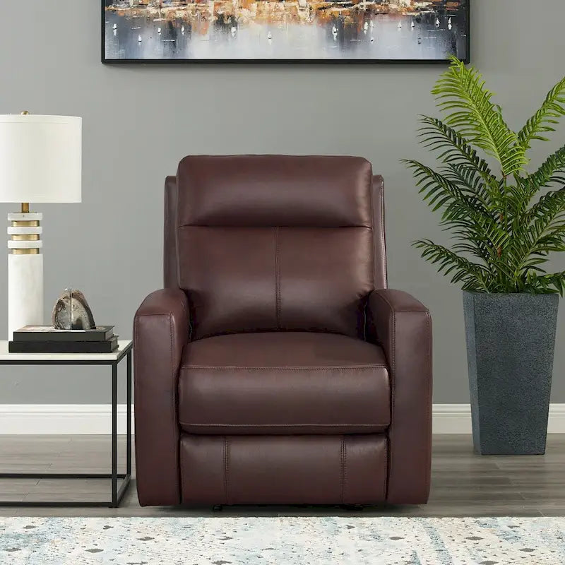 Zero Gravity Power Recliner Top Grain Leather Sofa Chair