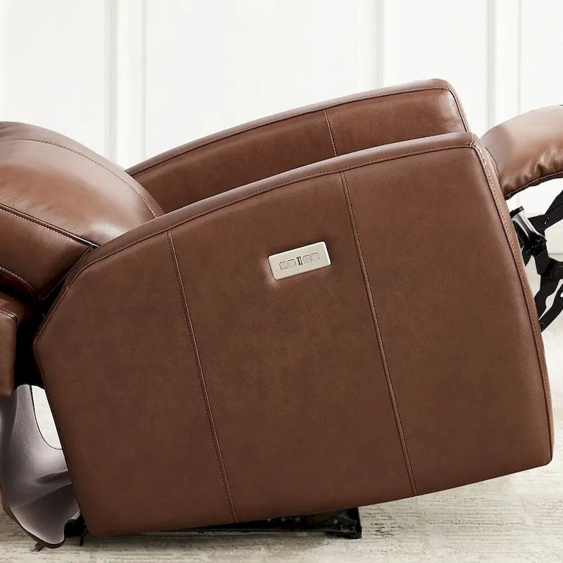 Zero Gravity Power Recliner Top Grain Leather Sofa Chair