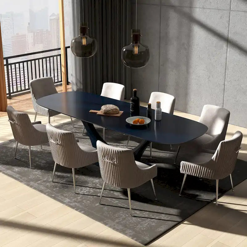 Lot de 8 chaises de salle à manger et de salon Modern Glam en velours