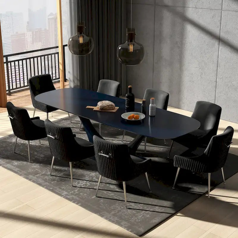 Modern Glam Velvet Dining Chair Set of 8 for Dining Room and Living Room