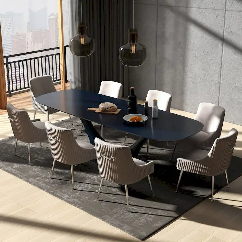 Modern Glam Velvet Dining Chair Set of 8 for Dining Room and Living Room