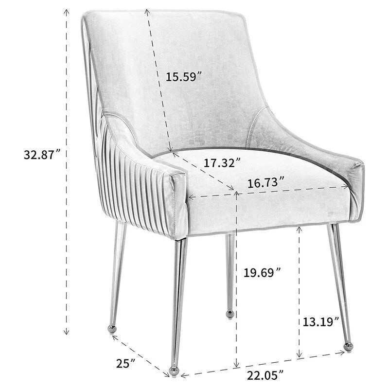 Modern Glam Velvet Dining Chair Set of 8 for Dining Room and Living Room