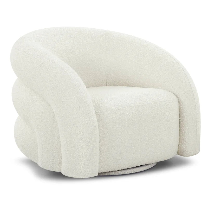 Fauteuil d'appoint Boucle Swivel Lounge capitonné bas profil