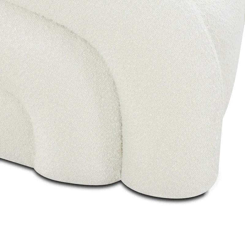 Boucle Swivel Lounge Accent Chair Channel Tufted Low Profile