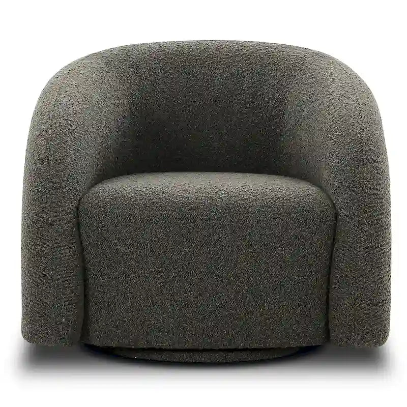 Boucle Swivel Lounge Accent Chair Channel Tufted Low Profile