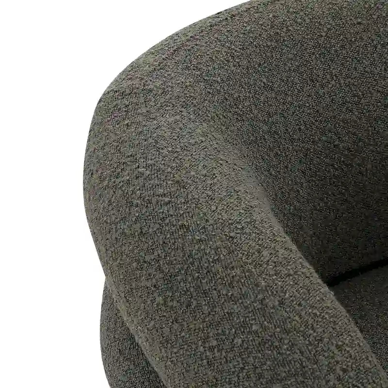 Boucle Swivel Lounge Accent Chair Channel Tufted Low Profile