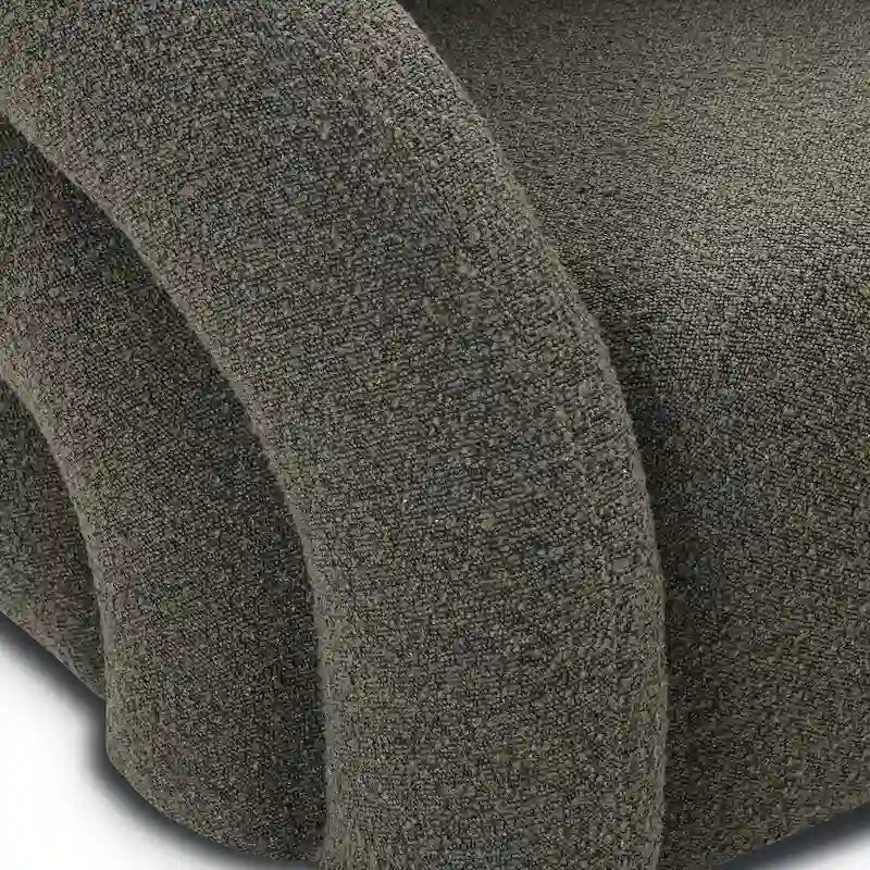 Boucle Swivel Lounge Accent Chair Channel Tufted Low Profile