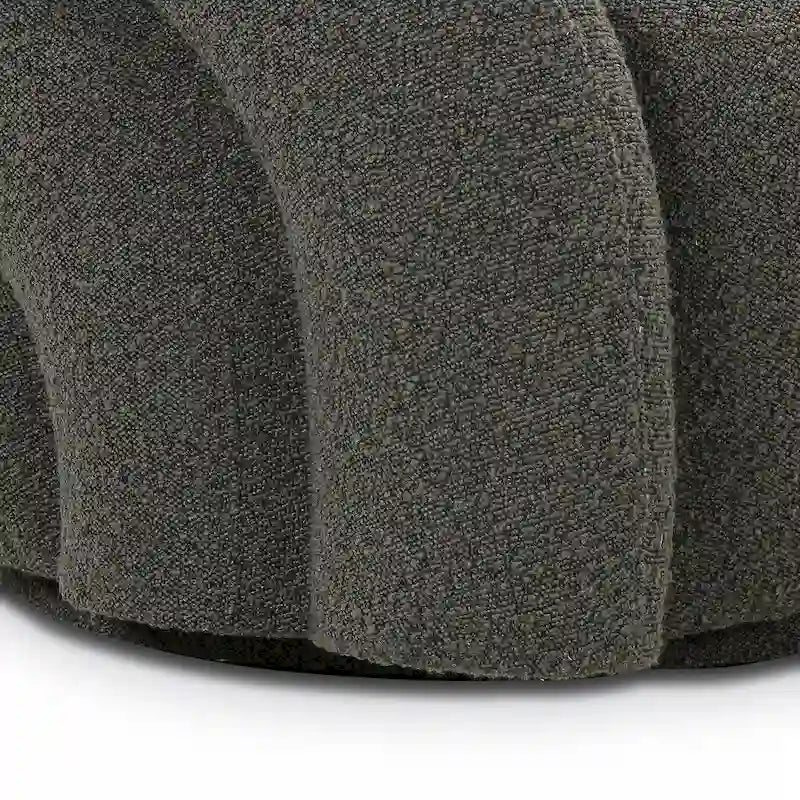 Boucle Swivel Lounge Accent Chair Channel Tufted Low Profile