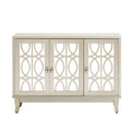 Sideboard Buffet Cabinet with 3 Mirrored Glass Doors and Silver Handle