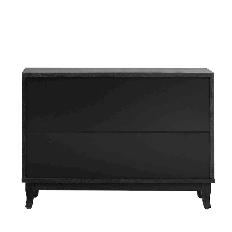 Sideboard Buffet Cabinet with 3 Mirrored Glass Doors and Silver Handle
