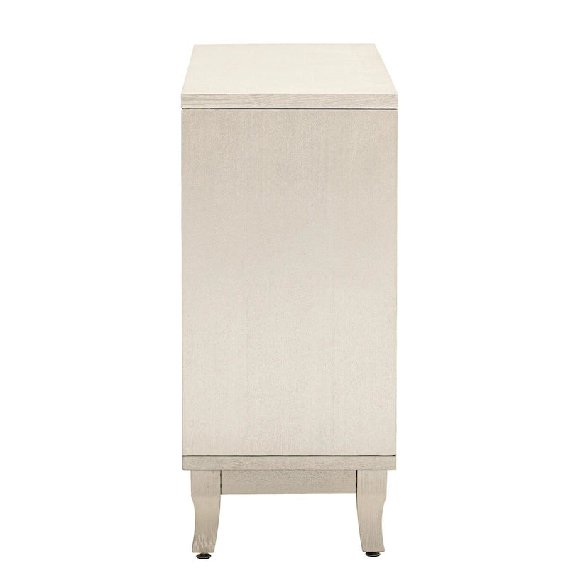 Sideboard Buffet Cabinet with 3 Mirrored Glass Doors and Silver Handle
