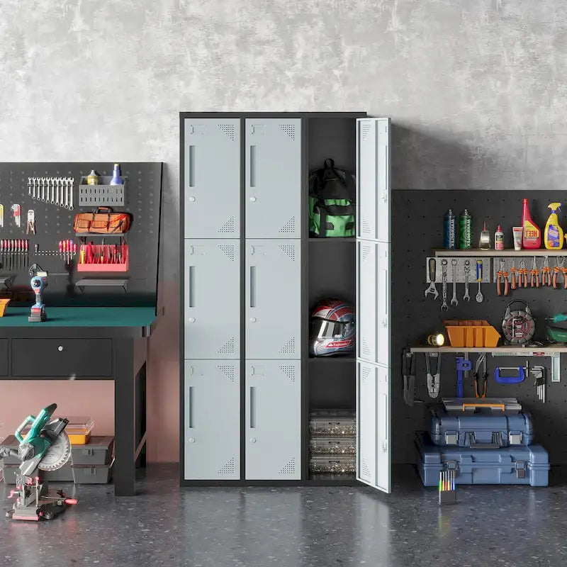 3-Tier 3-Wide Metal Storage Locker with 9 Individual Compartments