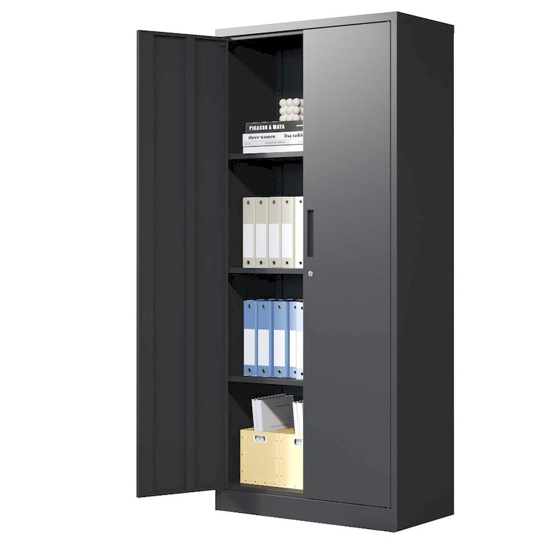Heavy-Duty Metal Garage Storage Cabinet with Locking Doors and Adjustable Shelves