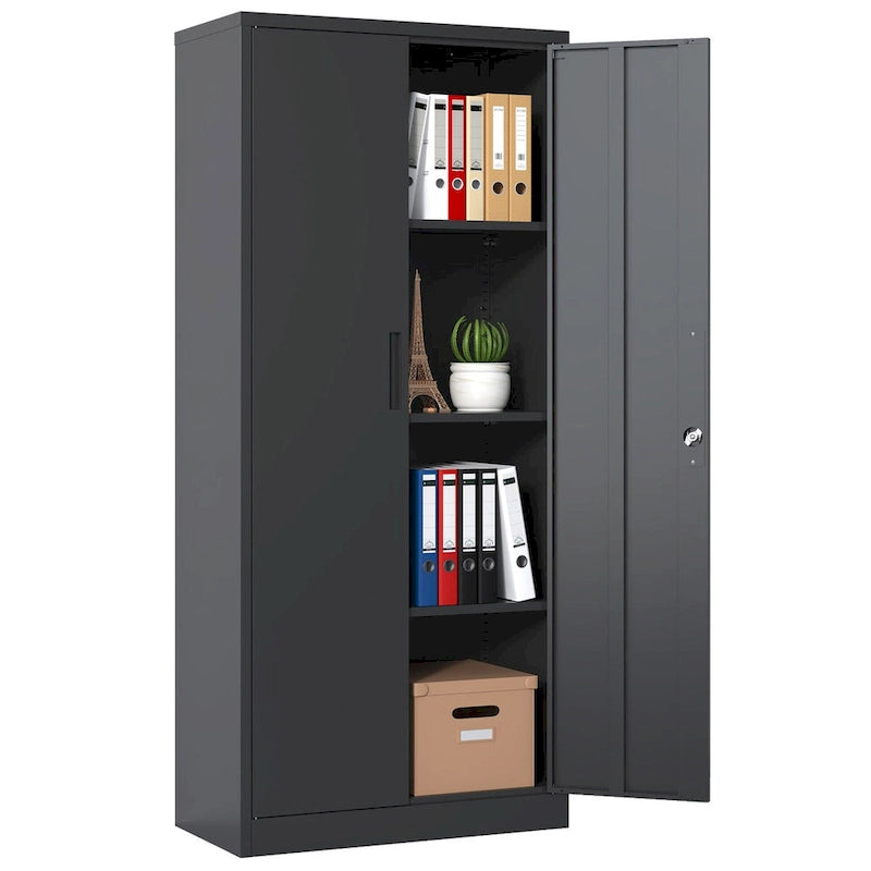 Heavy-Duty Metal Garage Storage Cabinet with Locking Doors and Adjustable Shelves