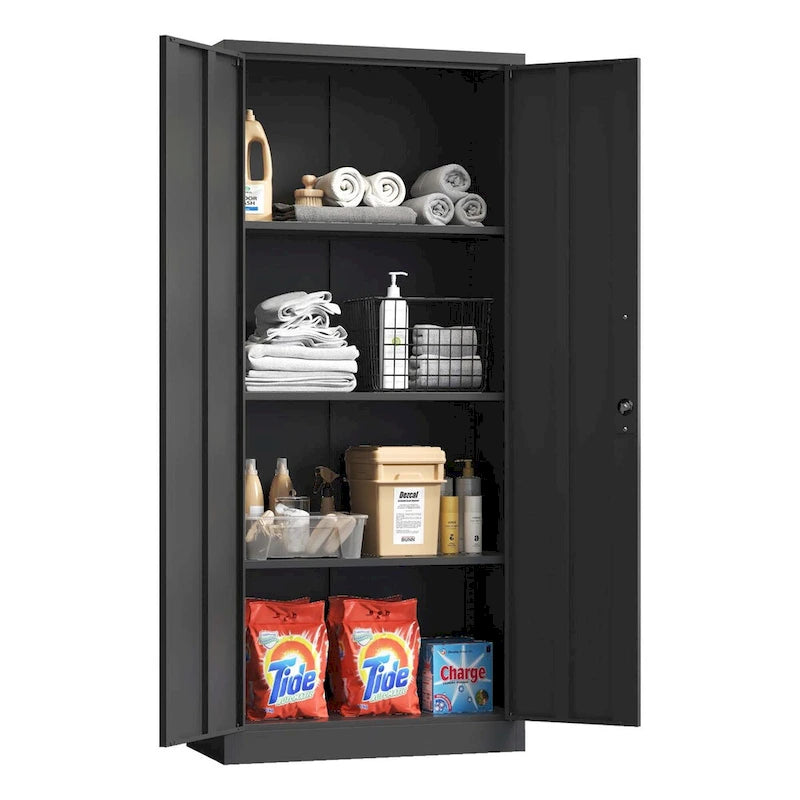 Heavy-Duty Metal Garage Storage Cabinet with Locking Doors and Adjustable Shelves