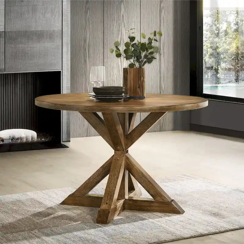 Cross-Buck Base Dining Table for Kitchen and Dining Room