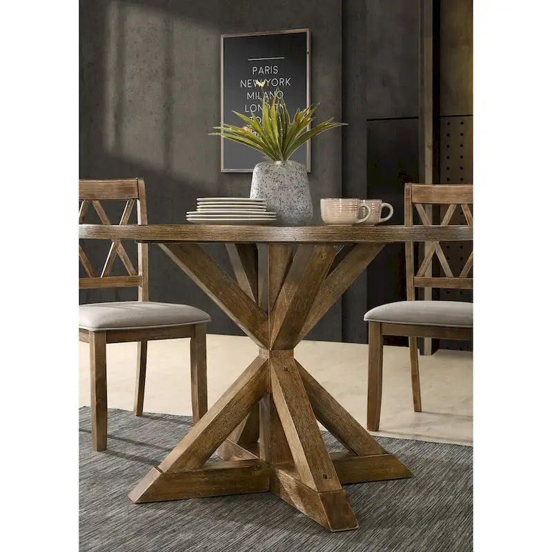 Cross-Buck Base Dining Table for Kitchen and Dining Room