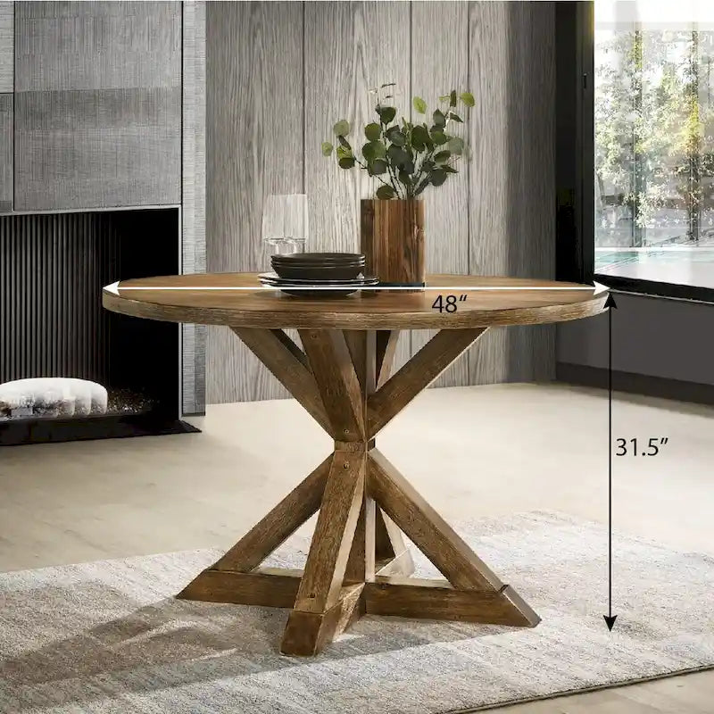 Cross-Buck Base Dining Table for Kitchen and Dining Room