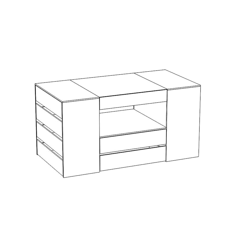 Storage Island with Drawer for Walk-In Closet and Dressing Room