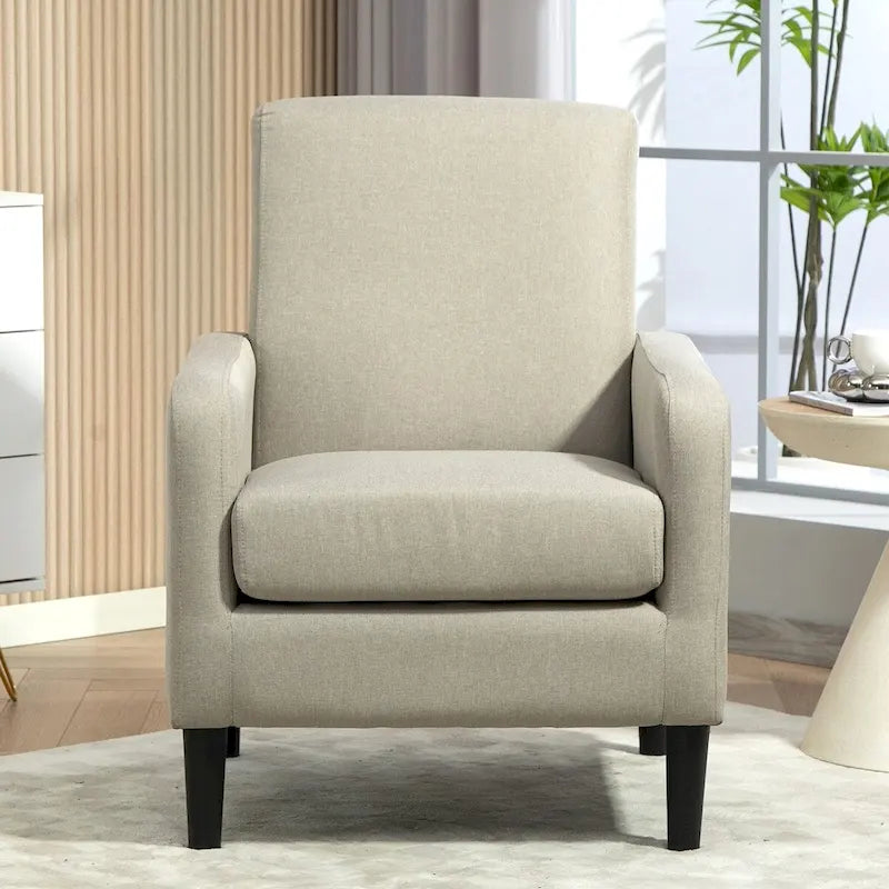 Minimalist Elegant Style Accent Armchair with Solid Wood Frame