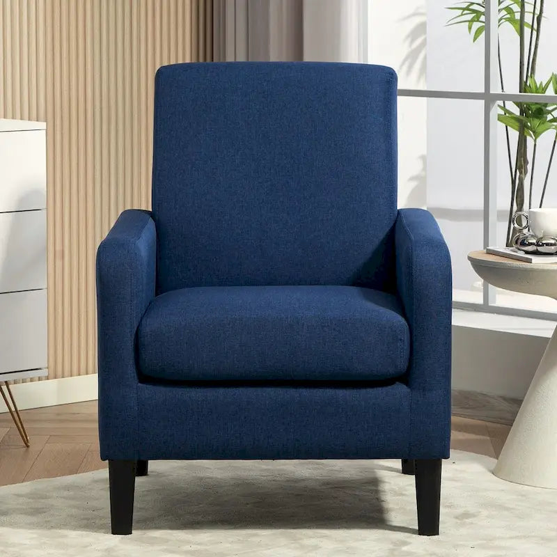 Minimalist Elegant Style Accent Armchair with Solid Wood Frame
