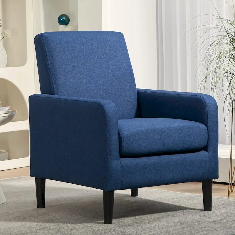 Minimalist Elegant Style Accent Armchair with Solid Wood Frame