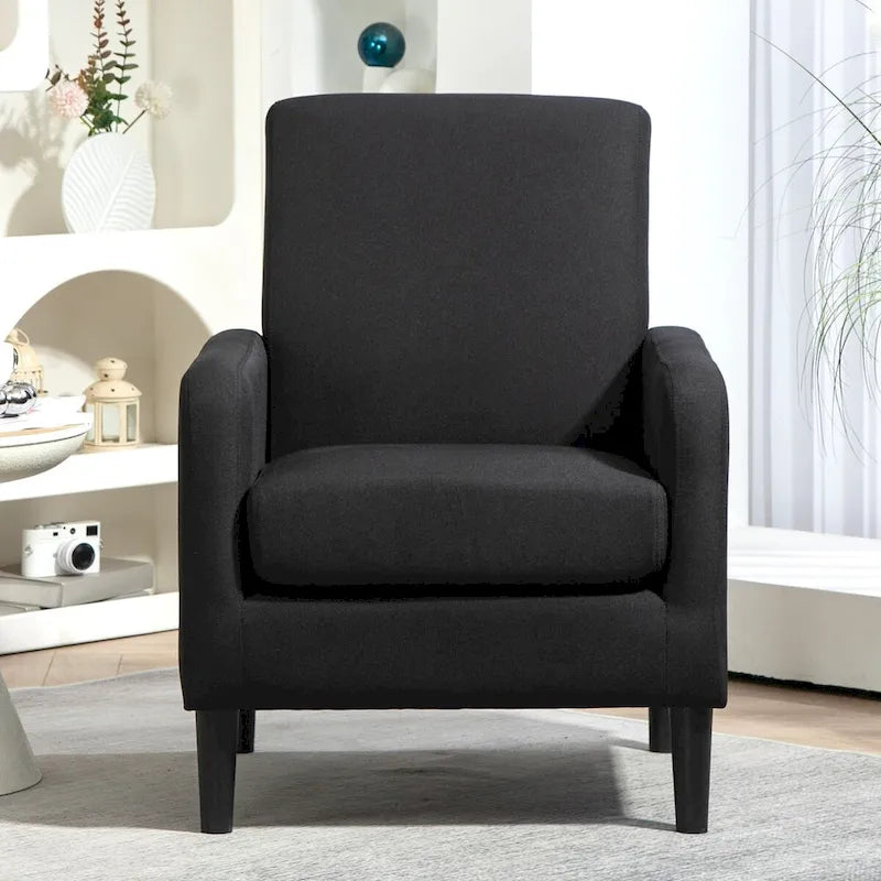 Minimalist Elegant Style Accent Armchair with Solid Wood Frame