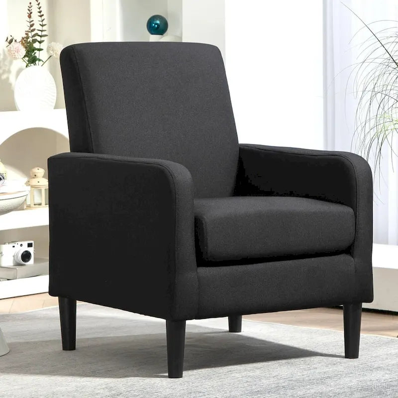 Minimalist Elegant Style Accent Armchair with Solid Wood Frame