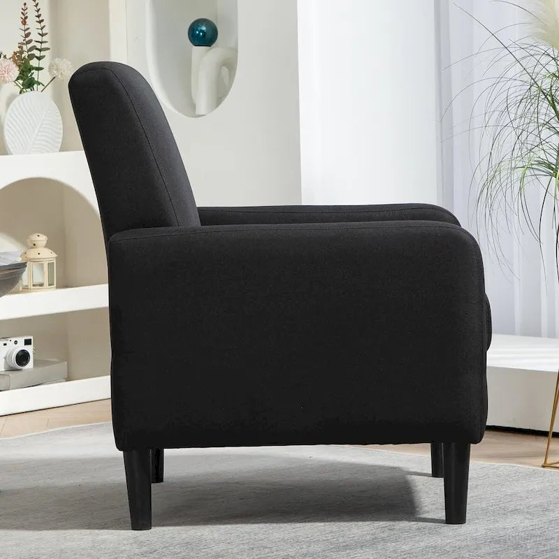 Minimalist Elegant Style Accent Armchair with Solid Wood Frame
