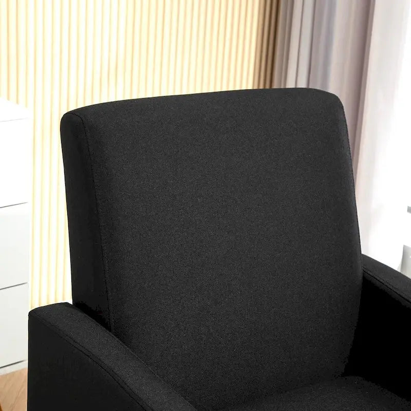 Minimalist Elegant Style Accent Armchair with Solid Wood Frame
