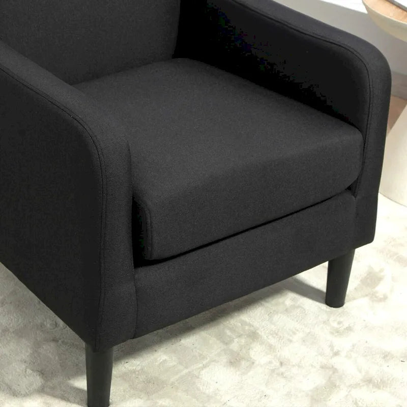 Minimalist Elegant Style Accent Armchair with Solid Wood Frame