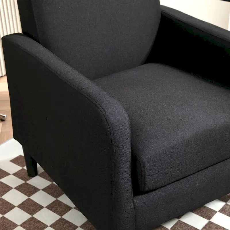 Minimalist Elegant Style Accent Armchair with Solid Wood Frame