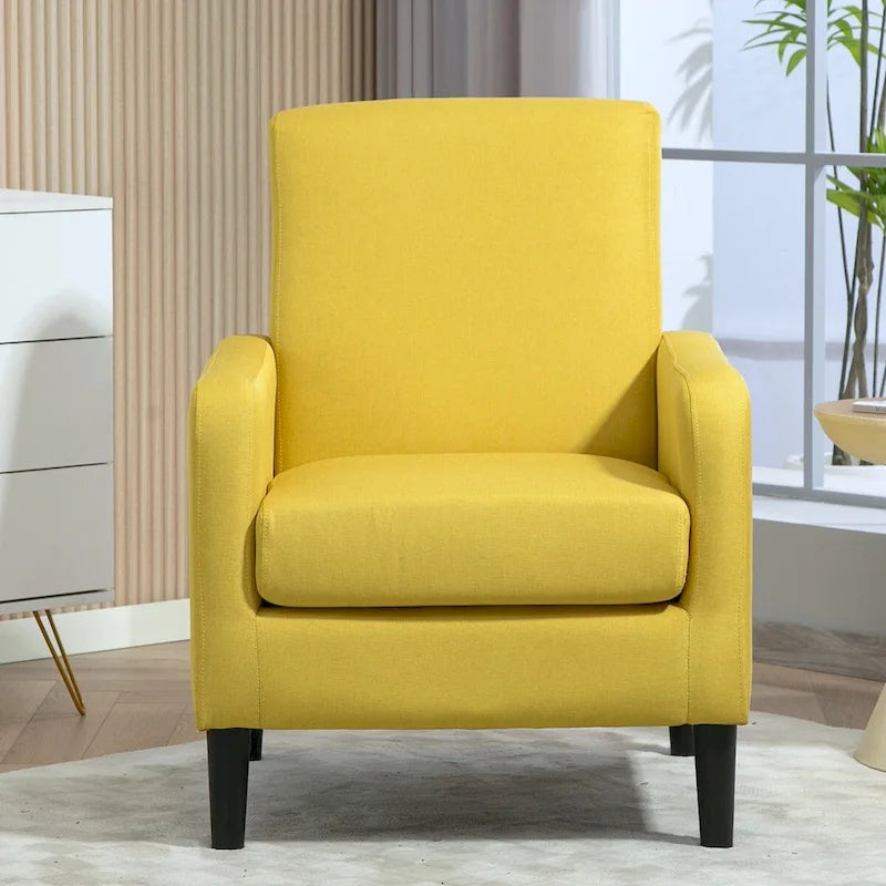 Minimalist Elegant Style Accent Armchair with Solid Wood Frame