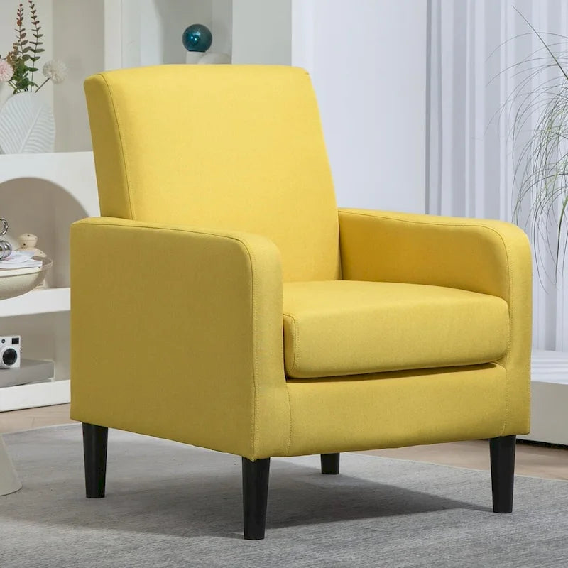 Minimalist Elegant Style Accent Armchair with Solid Wood Frame