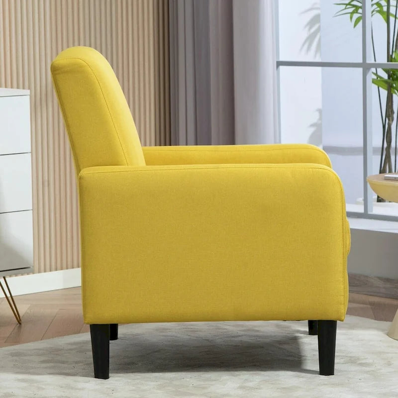 Minimalist Elegant Style Accent Armchair with Solid Wood Frame