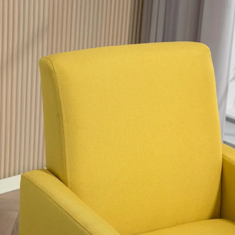 Minimalist Elegant Style Accent Armchair with Solid Wood Frame