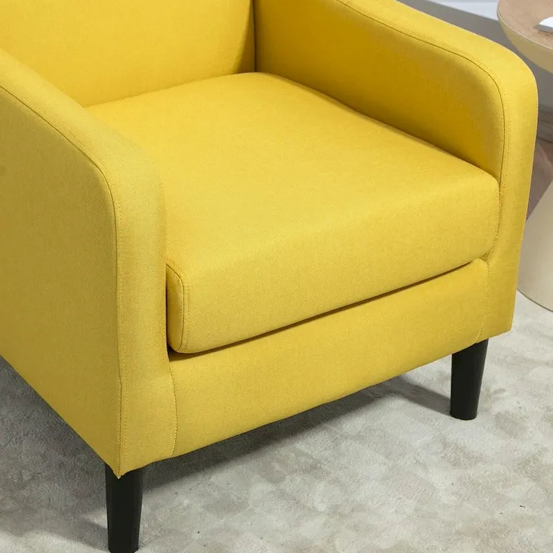 Minimalist Elegant Style Accent Armchair with Solid Wood Frame