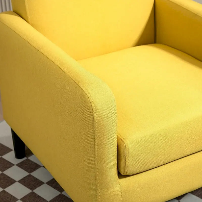 Minimalist Elegant Style Accent Armchair with Solid Wood Frame