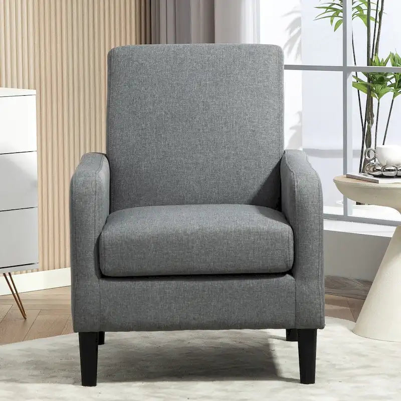 Minimalist Elegant Style Accent Armchair with Solid Wood Frame
