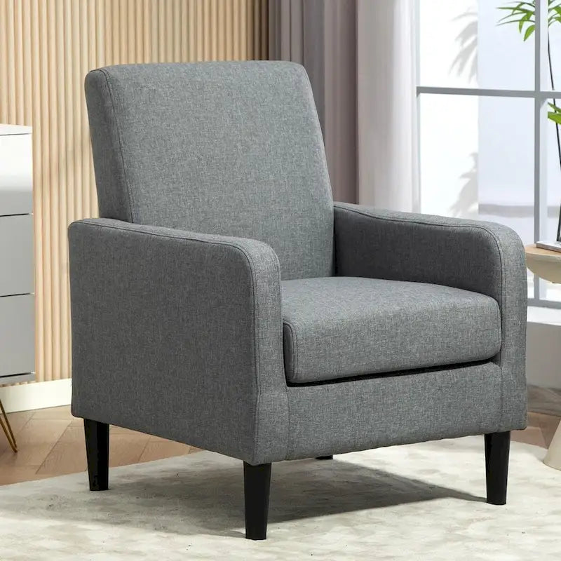Minimalist Elegant Style Accent Armchair with Solid Wood Frame