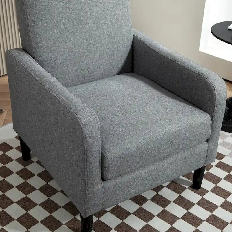 Minimalist Elegant Style Accent Armchair with Solid Wood Frame