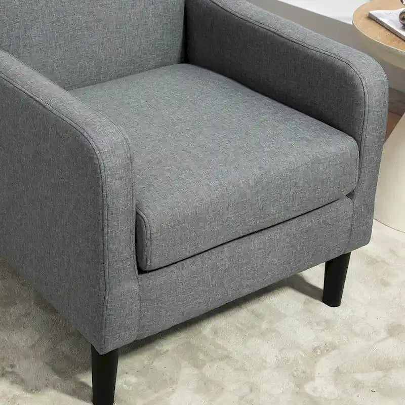 Minimalist Elegant Style Accent Armchair with Solid Wood Frame