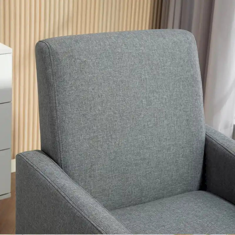 Minimalist Elegant Style Accent Armchair with Solid Wood Frame