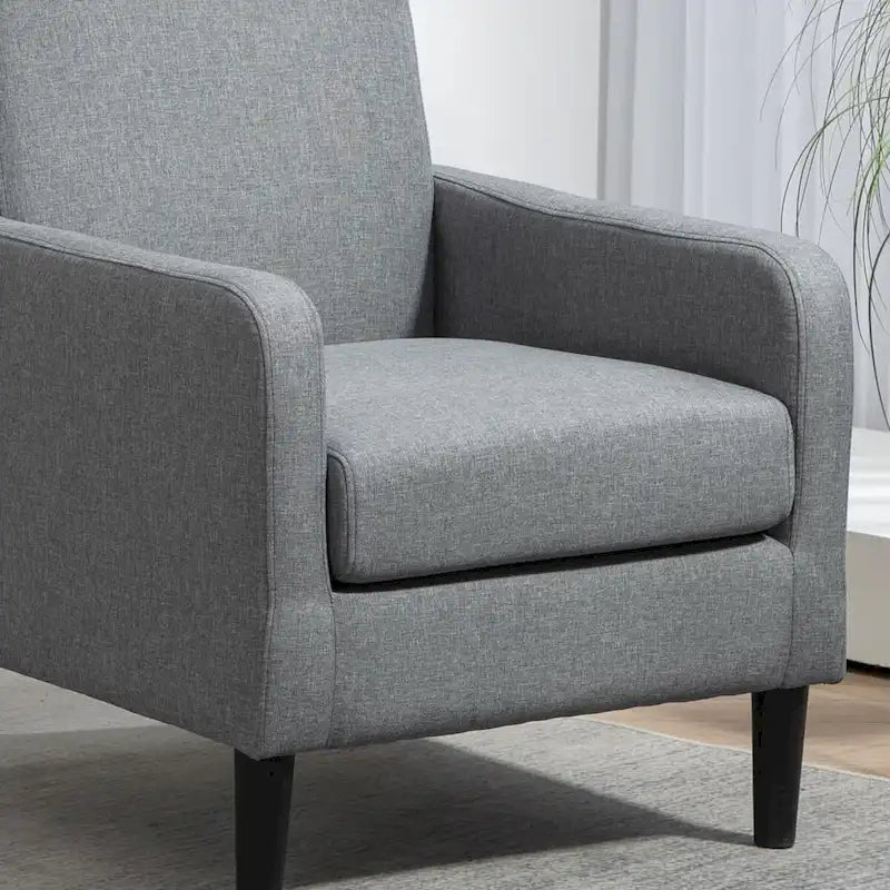Minimalist Elegant Style Accent Armchair with Solid Wood Frame